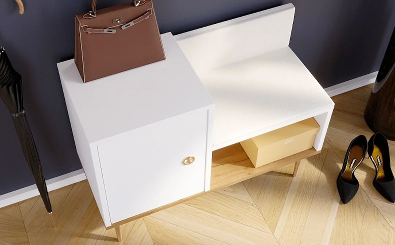 Kompaktowa szafka na buty w białym kolorze