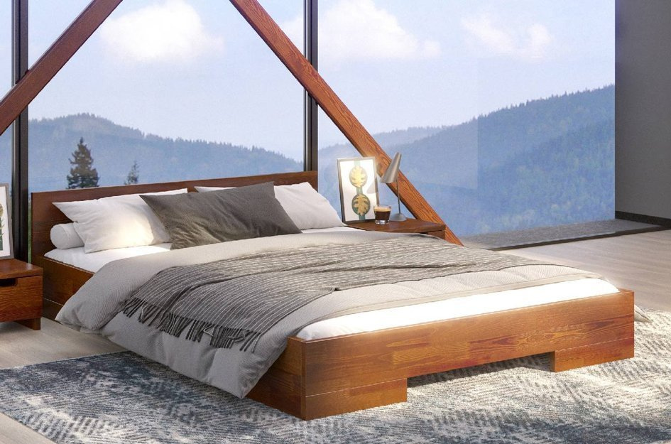 Łóżko drewniane sosnowe Skandica SPECTRUM Niskie