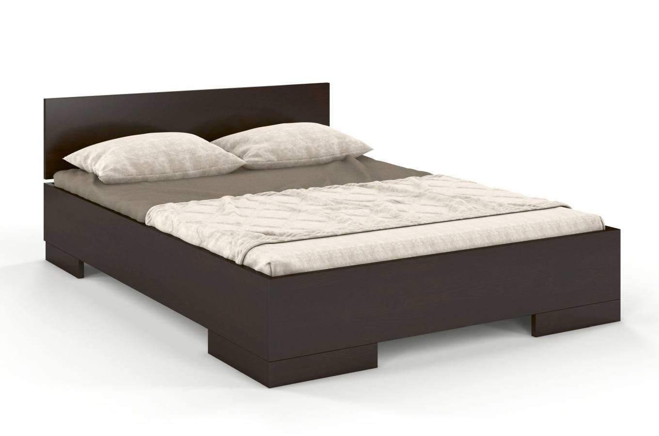 Łóżko drewniane sosnowe ze skrzynią na pościel Skandica SPECTRUM Maxi & Long ST (długość + 20 cm) / 160x220 cm, kolor palisander