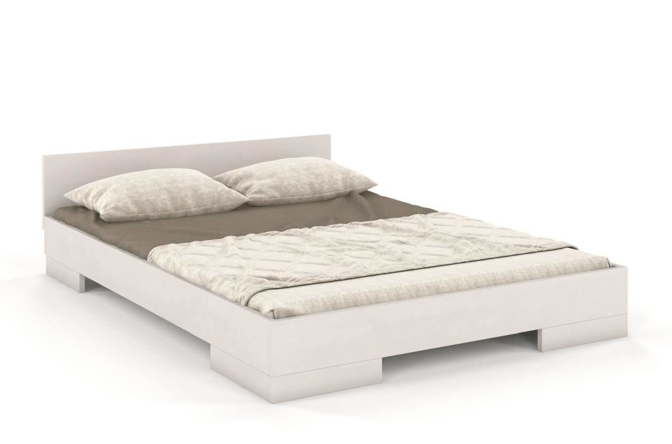 Łóżko drewniane bukowe Skandica SPECTRUM Niskie / 120x200 cm, kolor biały