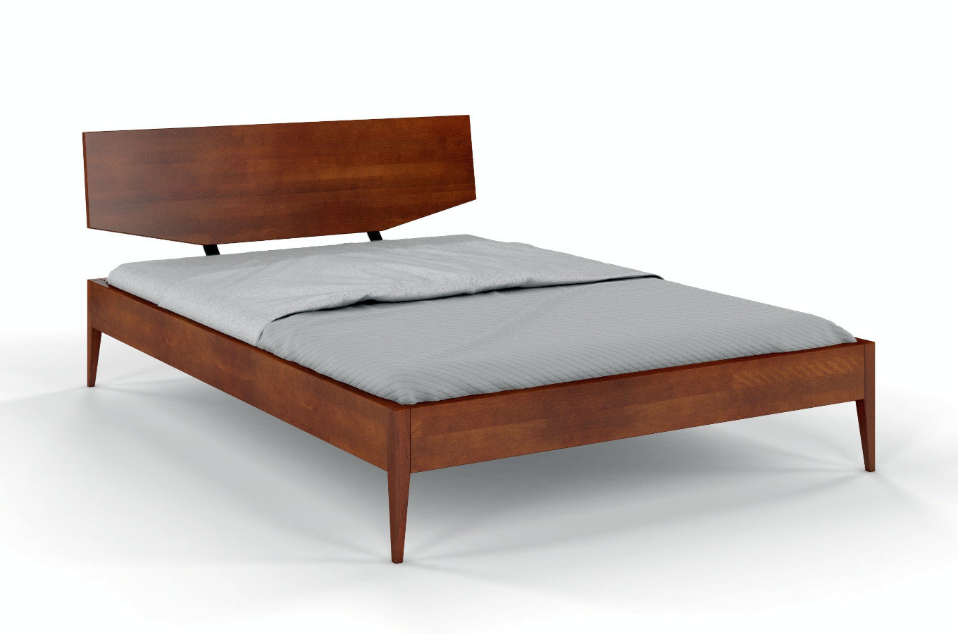 Łóżko drewniane bukowe Skandica SUND / 160x200 cm, kolor orzech
