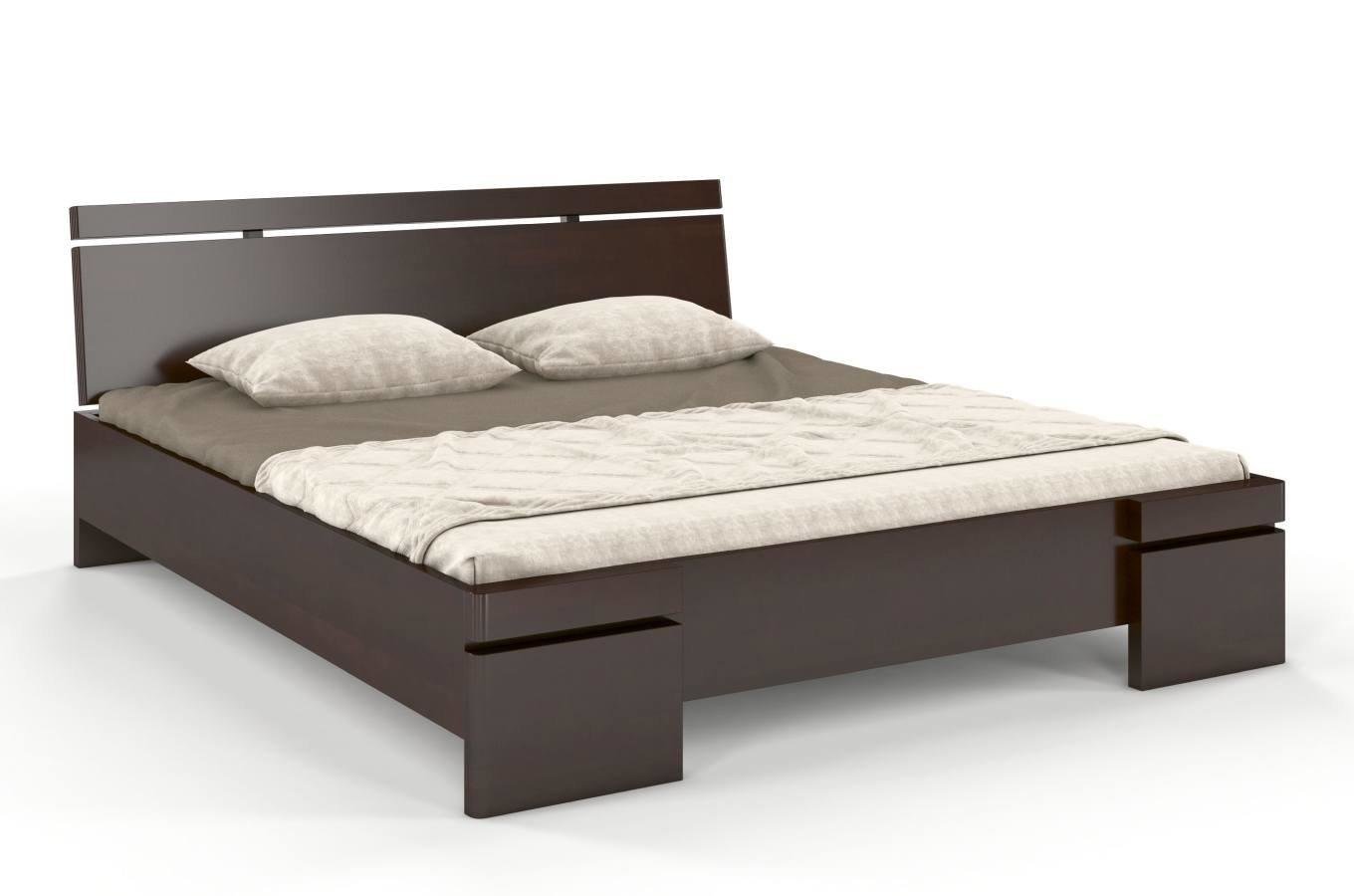 Łóżko drewniane bukowe ze skrzynią na pościel Skandica SPARTA Maxi & ST / 200x200 cm, kolor palisander