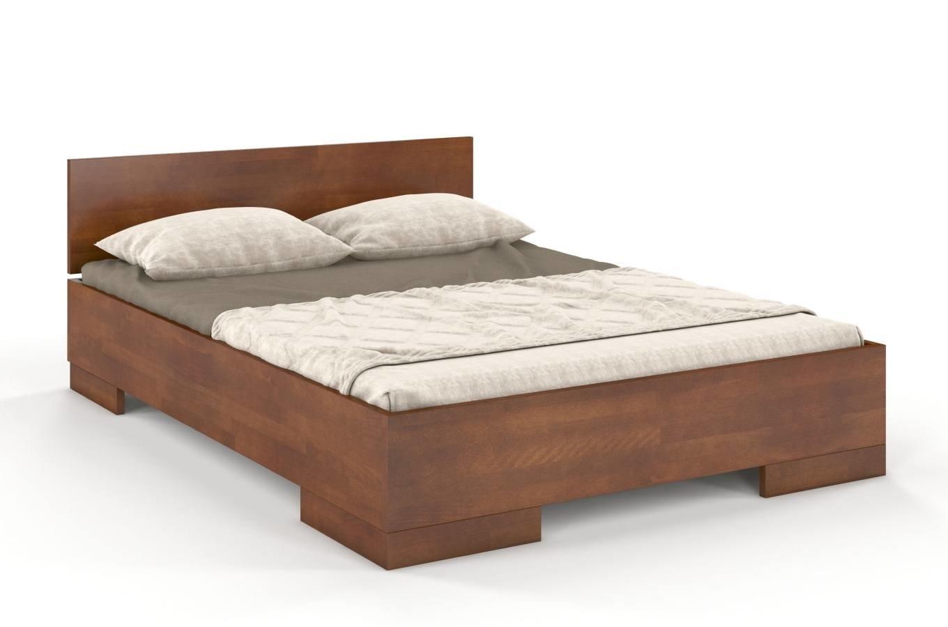 Łóżko drewniane bukowe ze skrzynią na pościel Skandica SPECTRUM Maxi & ST / 180x200 cm, kolor orzech
