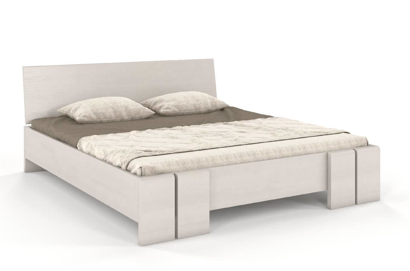Łóżko drewniane sosnowe Skandica VESTRE Maxi / 200x200 cm, kolor biały