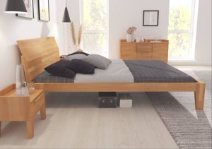 Łóżko drewniane bukowe Skandica AGAVA / 140x200 cm, kolor orzech