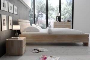 Łóżko drewniane bukowe Skandica SPARTA Maxi / 140x200 cm, kolor biały