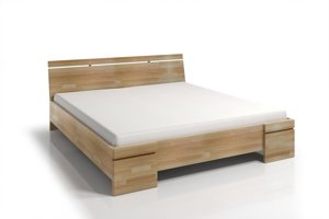Łóżko drewniane bukowe Skandica SPARTA Maxi / 140x200 cm, kolor biały