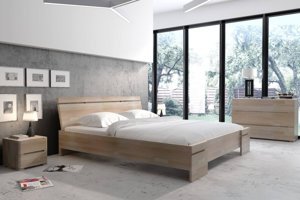 Łóżko drewniane bukowe Skandica SPARTA Maxi / 140x200 cm, kolor palisander