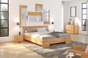 Łóżko drewniane bukowe Skandica SPARTA Maxi / 140x200 cm, kolor palisander