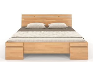 Łóżko drewniane bukowe Skandica SPARTA Maxi / 200x200 cm, kolor biały