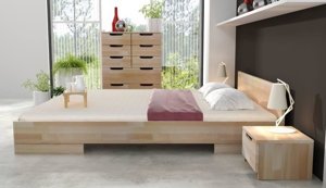 Łóżko drewniane bukowe Skandica SPECTRUM Long (długość + 20 cm) / 180x220 cm, kolor palisander
