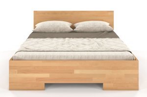 Łóżko drewniane bukowe Skandica SPECTRUM Maxi / 140x200 cm, kolor orzech