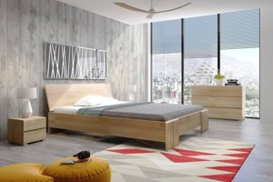 Łóżko drewniane bukowe Skandica VESTRE Maxi / 120x200 cm, kolor biały