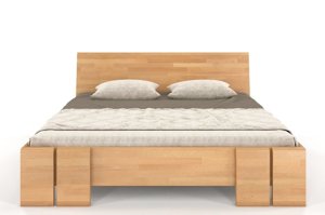 Łóżko drewniane bukowe Skandica VESTRE Maxi / 160x200 cm, kolor orzech