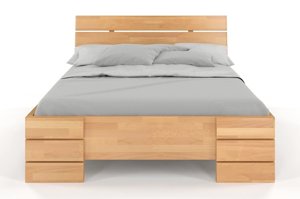 Łóżko drewniane bukowe Visby Sandemo High / 140x200 cm, kolor naturalny