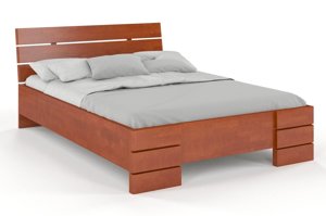 Łóżko drewniane bukowe Visby Sandemo High / 140x200 cm, kolor orzech