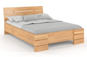 Łóżko drewniane bukowe Visby Sandemo High / 200x200 cm, kolor palisander