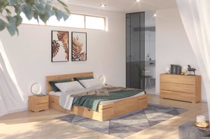 Łóżko drewniane bukowe z szufladami Skandica SPARTA Maxi & DR / 120x200 cm, kolor naturalny