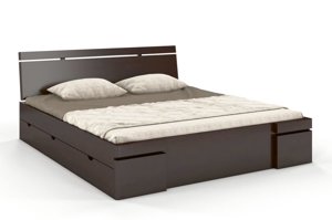 Łóżko drewniane bukowe z szufladami Skandica SPARTA Maxi & DR / 160x200 cm, kolor biały