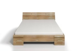 Łóżko drewniane bukowe ze skrzynią na pościel Skandica SPARTA Maxi & ST / 160x200 cm, kolor palisander