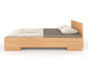 Łóżko drewniane bukowe ze skrzynią na pościel Skandica SPECTRUM Maxi & Long ST / 140x220 cm, kolor orzech