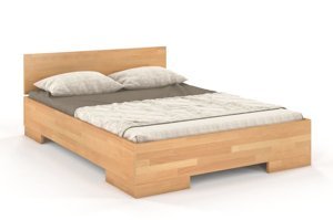 Łóżko drewniane bukowe ze skrzynią na pościel Skandica SPECTRUM Maxi & ST / 140x200 cm, kolor orzech