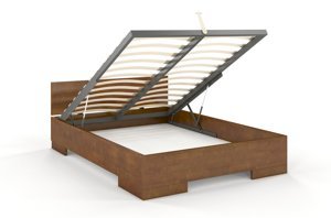 Łóżko drewniane bukowe ze skrzynią na pościel Skandica SPECTRUM Maxi & ST / 140x200 cm, kolor palisander