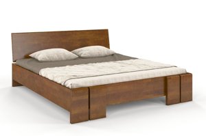 Łóżko drewniane bukowe ze skrzynią na pościel Skandica VESTRE Maxi & ST / 140x200 cm, kolor orzech