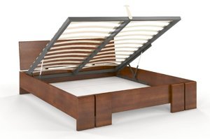 Łóżko drewniane bukowe ze skrzynią na pościel Skandica VESTRE Maxi & ST / 160x200 cm, kolor biały