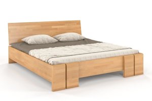 Łóżko drewniane bukowe ze skrzynią na pościel Skandica VESTRE Maxi & ST / 160x200 cm, kolor biały