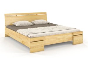 Łóżko drewniane sosnowe Skandica SPARTA Maxi / 160x200 cm, kolor orzech