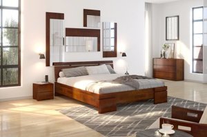 Łóżko drewniane sosnowe Skandica SPARTA Maxi / 200x200 cm, kolor naturalny