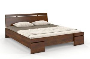 Łóżko drewniane sosnowe Skandica SPARTA Maxi / 200x200 cm, kolor orzech