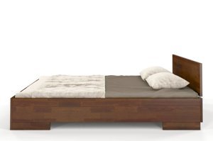 Łóżko drewniane sosnowe Skandica SPECTRUM Maxi / 160x200 cm, kolor orzech