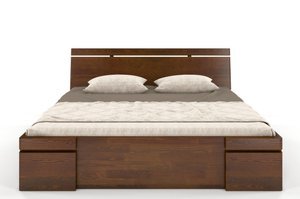 Łóżko drewniane sosnowe z szufladami Skandica SPARTA Maxi & DR / 200x200 cm, kolor naturalny