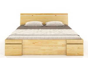 Łóżko drewniane sosnowe z szufladami Skandica SPARTA Maxi & DR / 200x200 cm, kolor naturalny