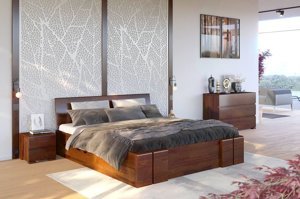 Łóżko drewniane sosnowe z szufladami Skandica VESTRE Maxi & DR / 120x200 cm, kolor biały