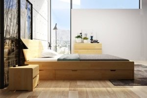 Łóżko drewniane sosnowe z szufladami Skandica VESTRE Maxi & DR