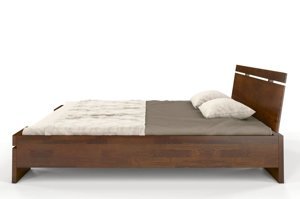 Łóżko drewniane sosnowe ze skrzynią na pościel Skandica SPARTA Maxi & ST / 120x200 cm, kolor palisander