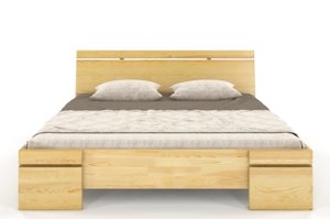 Łóżko drewniane sosnowe ze skrzynią na pościel Skandica SPARTA Maxi & ST / 120x200 cm, kolor palisander