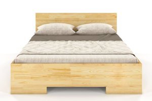 Łóżko drewniane sosnowe ze skrzynią na pościel Skandica SPECTRUM Maxi & Long ST (długość + 20 cm) / 160x220 cm, kolor biały