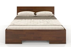 Łóżko drewniane sosnowe ze skrzynią na pościel Skandica SPECTRUM Maxi & Long ST (długość + 20 cm) / 160x220 cm, kolor palisander