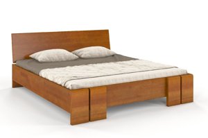 Łóżko drewniane sosnowe ze skrzynią na pościel Skandica VESTRE Maxi & ST / 160x200 cm, kolor biały