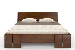 Łóżko drewniane sosnowe ze skrzynią na pościel Skandica VESTRE Maxi & ST / 160x200 cm, kolor palisander